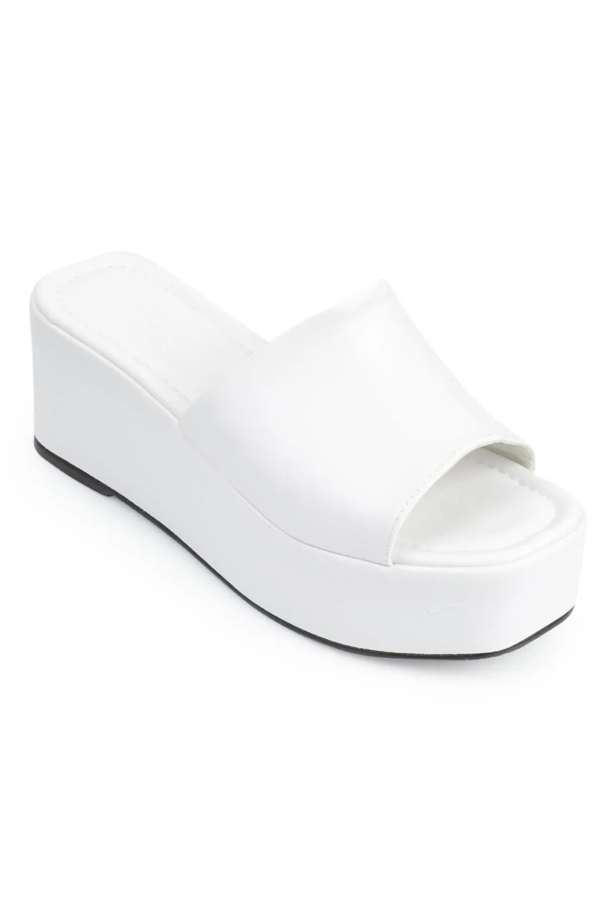 Capone Outfitters  Capone Skin Wedge Heeled Single Strap Damen-Flatform-Hausschuhe