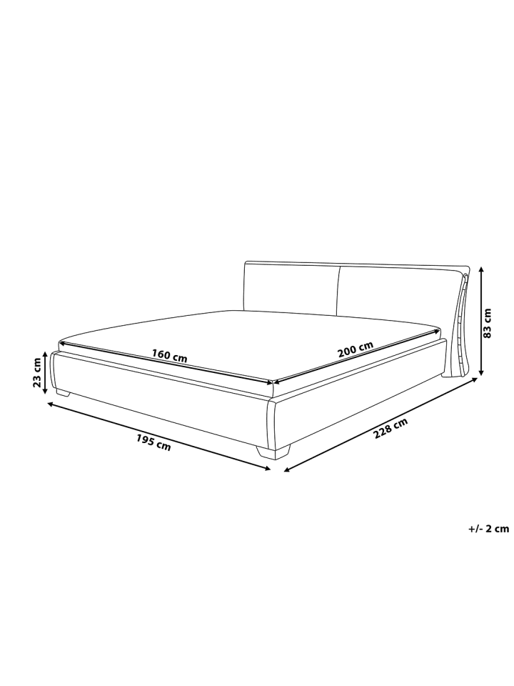 Beliani Doppelbett PARIS in Grau/Silber - (W) 195 x (H) 83 x (L) 228 cm günstig kaufen onesize