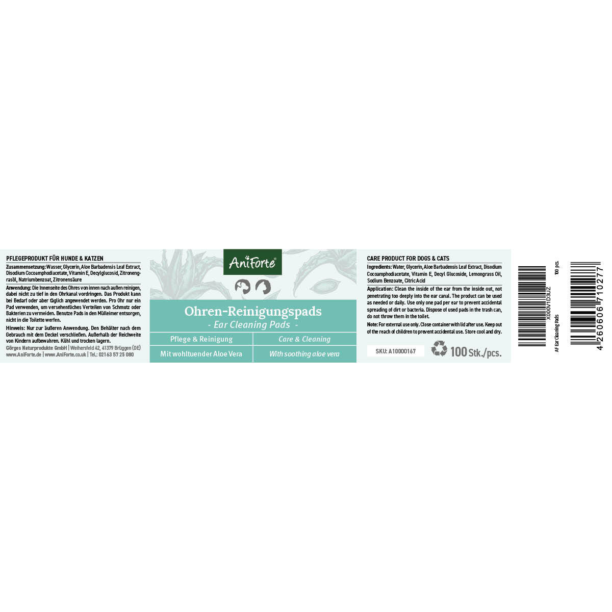 Aniforte Augen- & Ohrenpflege Aniforte Ohren-Reinigungspads Ohrenpflege Pads 100 Stück