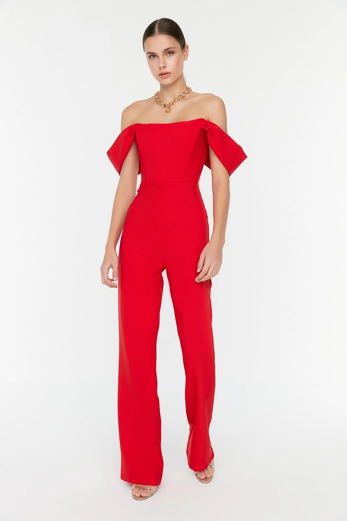 Trendyol Collection  Rot gefütterter Bügel-Overall TPRSS22TU0070
