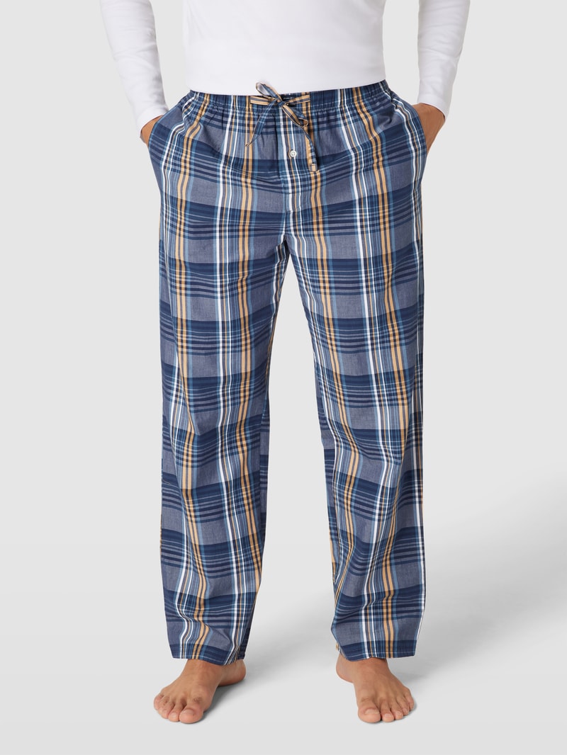 Pyjama-Hose mit Karomuster in jeans