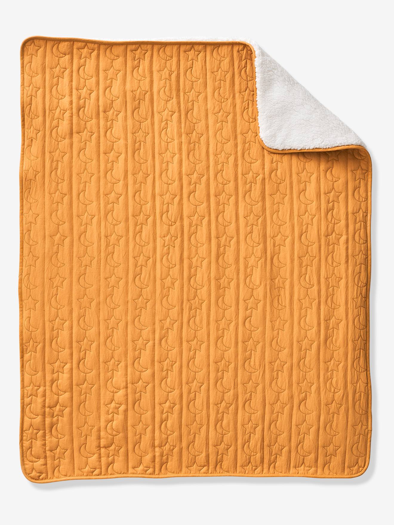 Couverture en sherpa PETIT MOUTON miel / écru