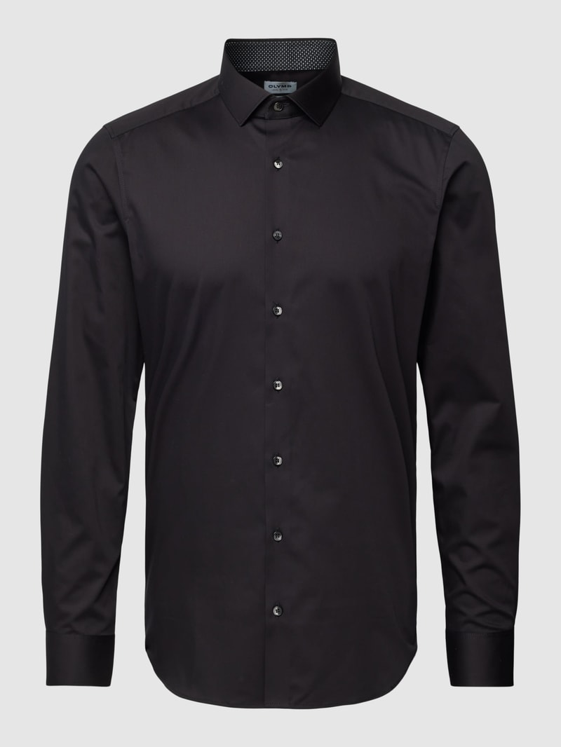 Body Fit Business-Hemd mit Kentkragen Modell 'Modern Kent' in schwarz