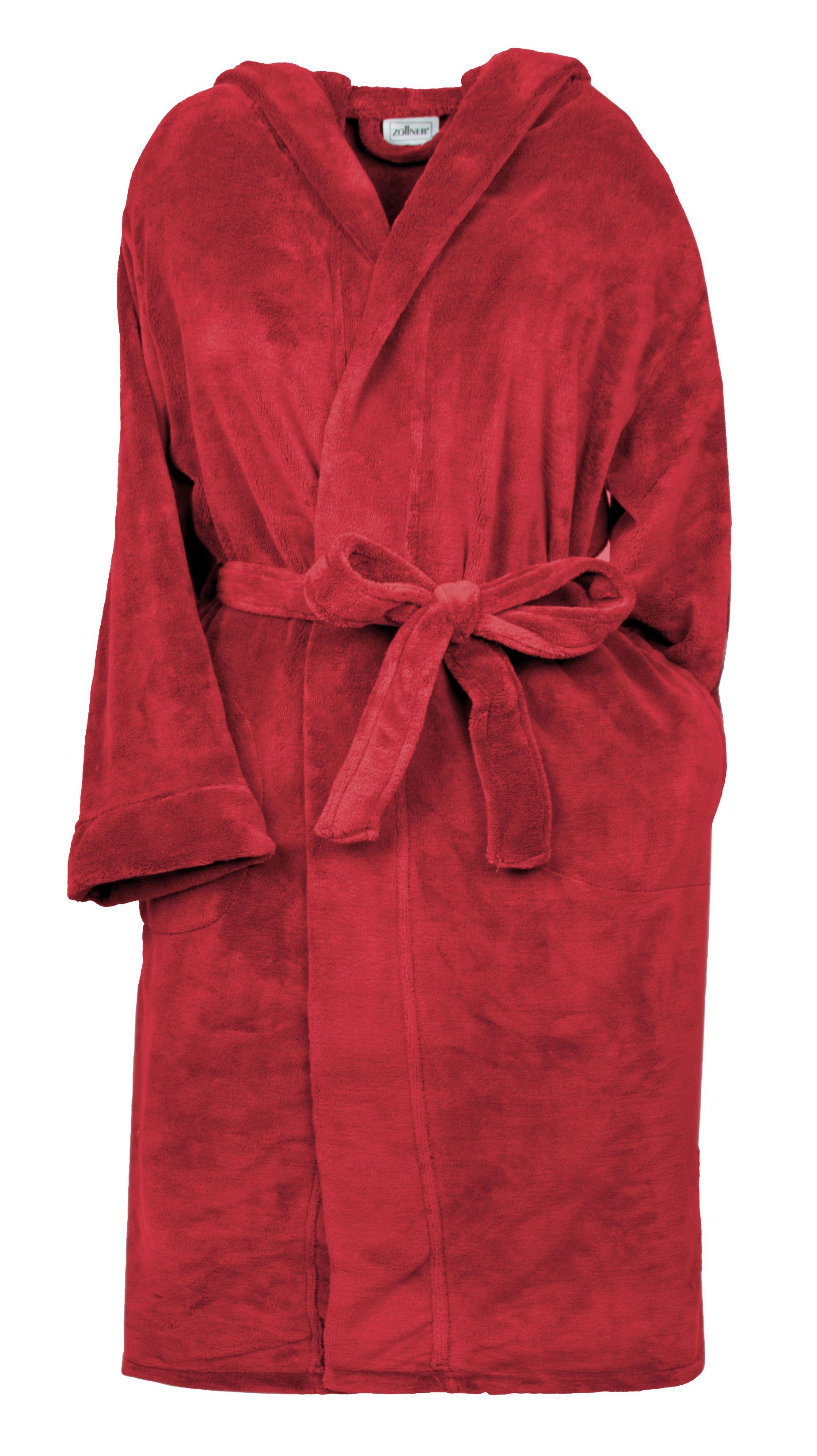 ZOLLNER Kinderbademantel, 100% Polyester, waschbar bis 95°C, Kapuze, kuschelig weich, Gürtel, waschbar bis 95°C, Kapuze, kuschelig weich, 100% Polyester