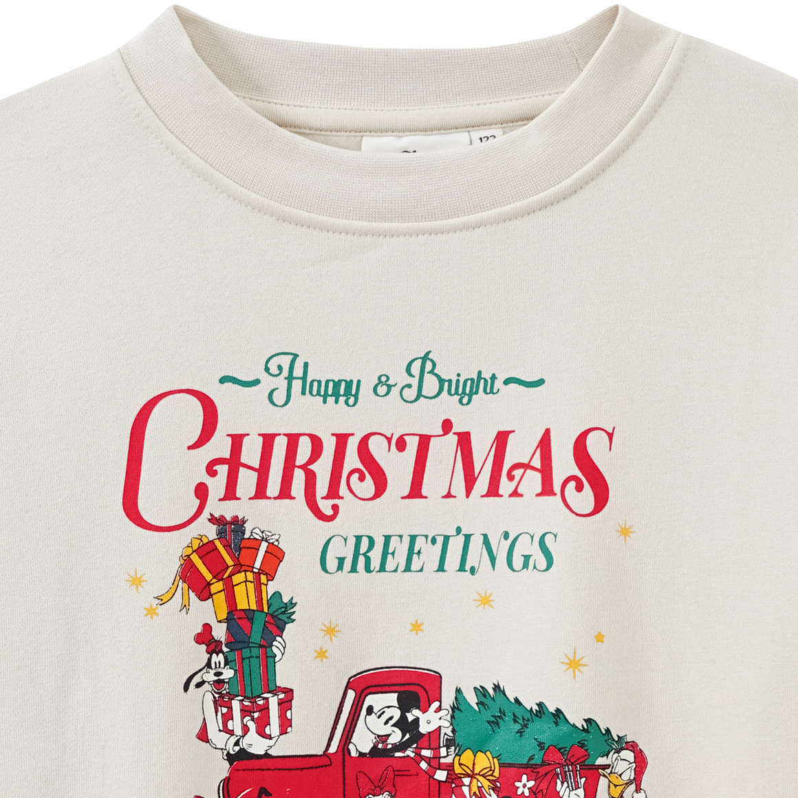Micky Maus Weihnachtssweatshirt mit Print creme