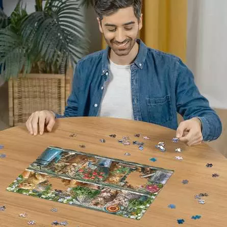 Puzzle 500 Teile - Katzen im Regal
