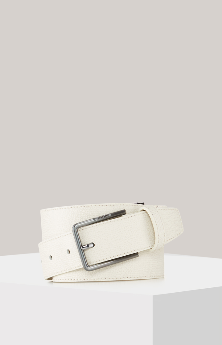 Ledermix-Gürtel in Offwhite