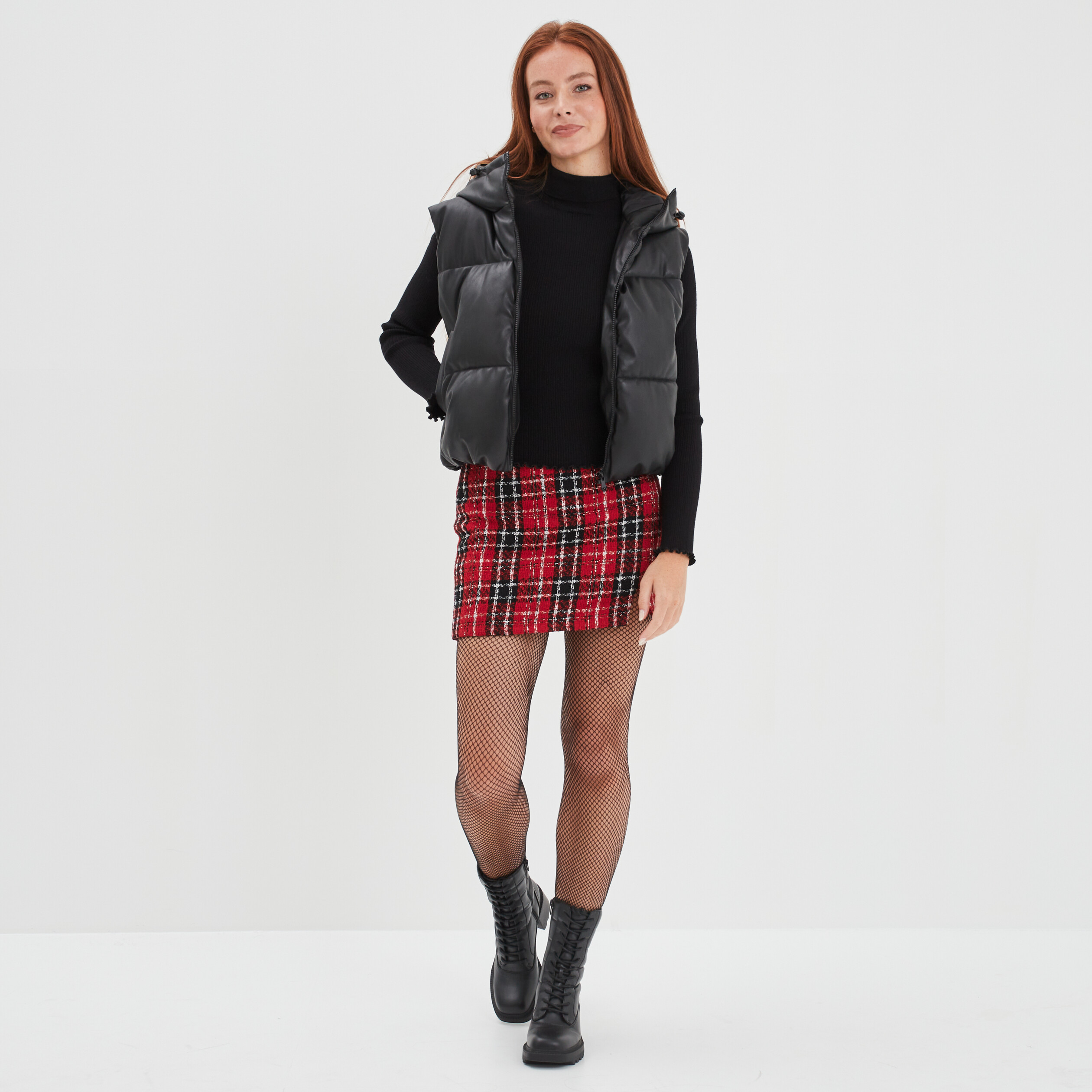 Doudoule simili cuir à capuche noir femme | La Halle
