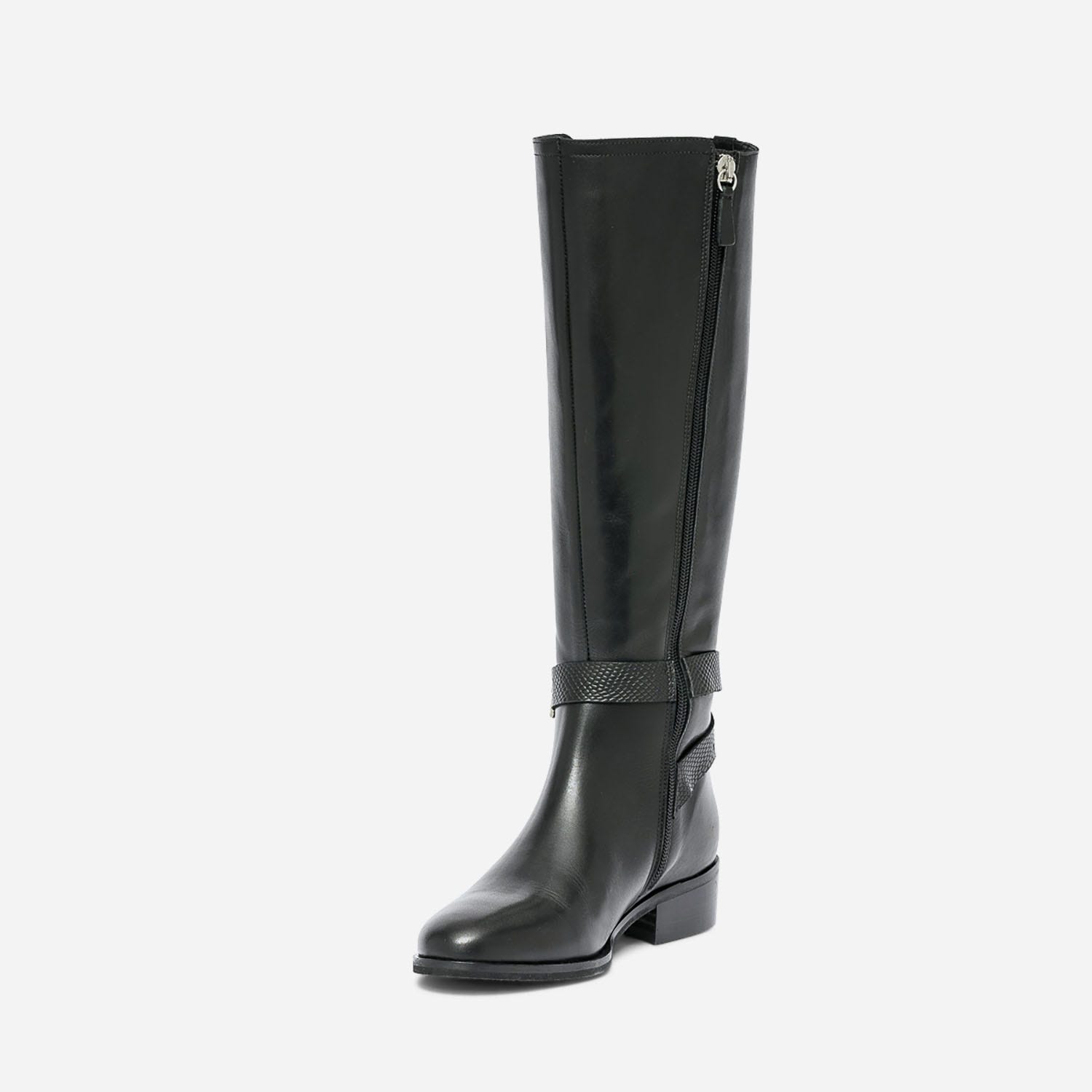 Botte noire en cuir esprit Jodhpur
