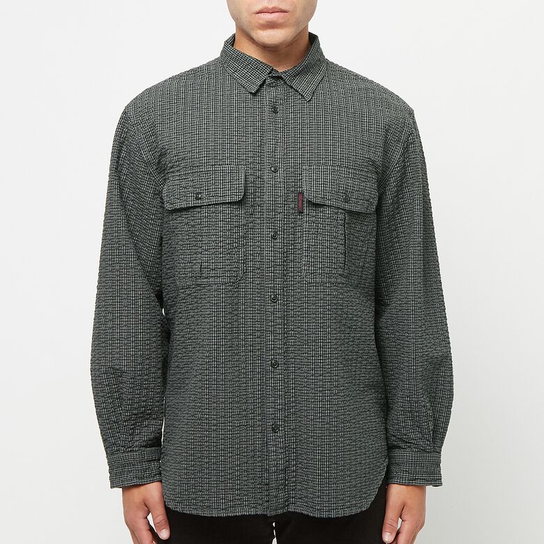 Gramicci O.G. Seersucker Canyon Shirt deep grey garment dyed