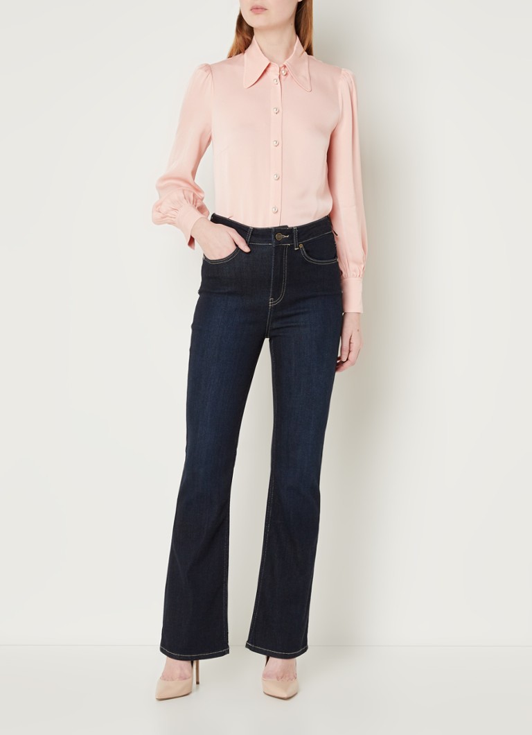 L.K.Bennett  Sonya blouse met pofmouw en sierknopen