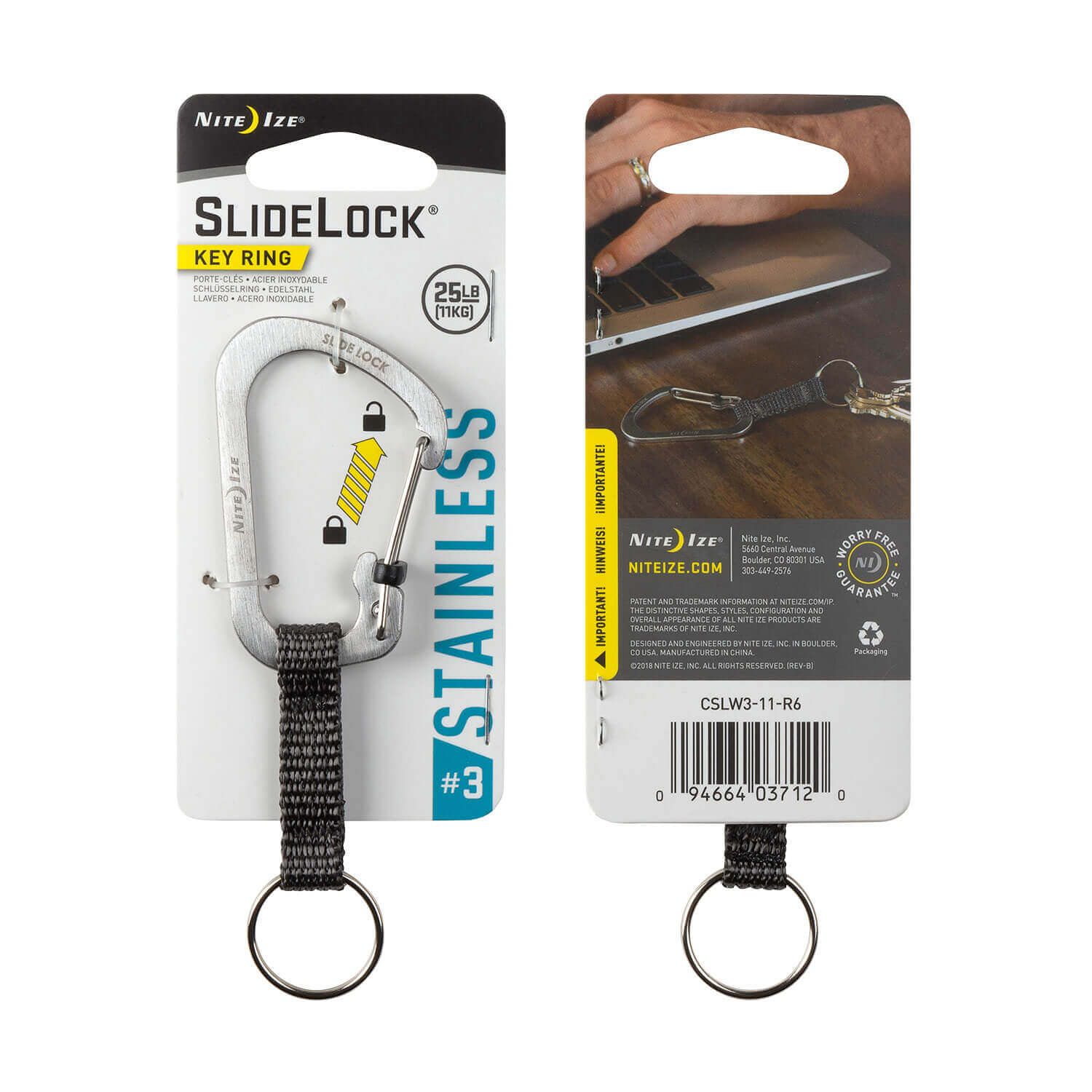 Slide Lock Key Ring Karabiner