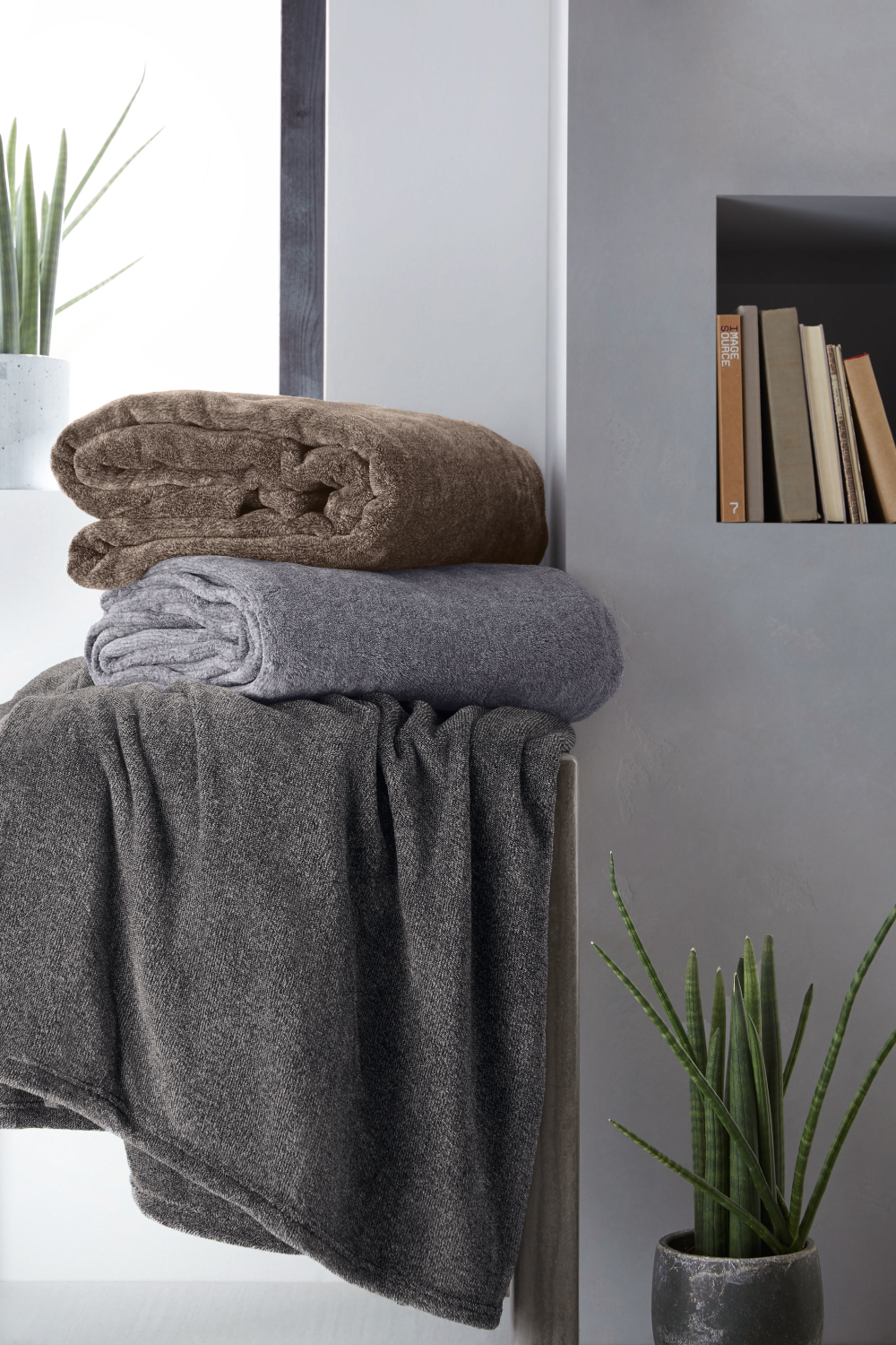 Kuscheldecke Melange braun