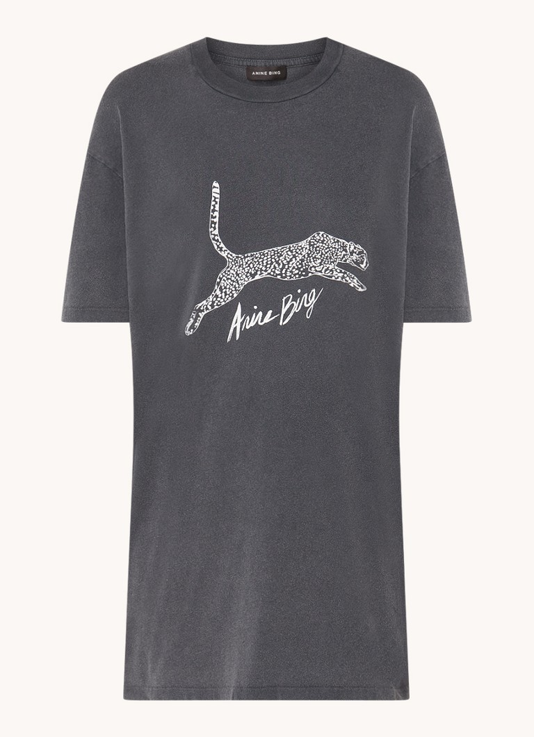 Anne Bing Walker T-Shirt mit Logodruck und gewaschener Oberfläche