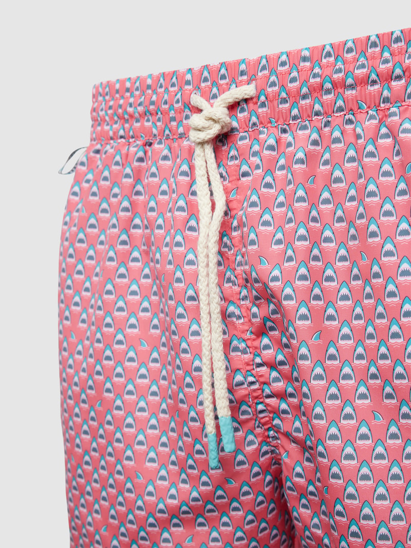 Badehose mit Allover-Muster in koralle