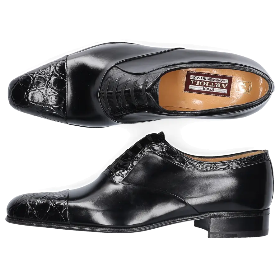Artioli - Businessschuhe Oxford SHANTUNG Alligatorleder - schwarz