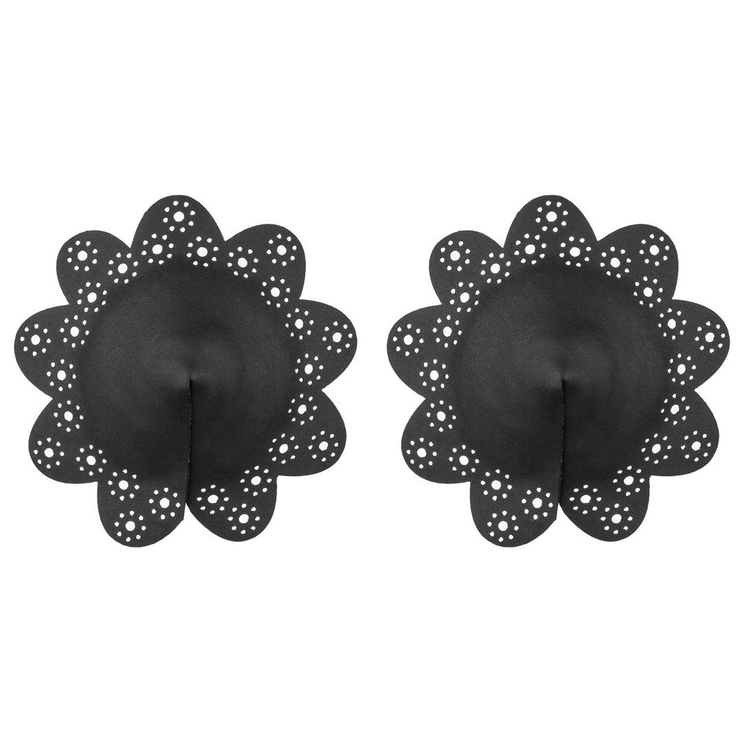 Obsessive Brustwarzenabdeckung Nippelpasties in Blumenform - schwarz