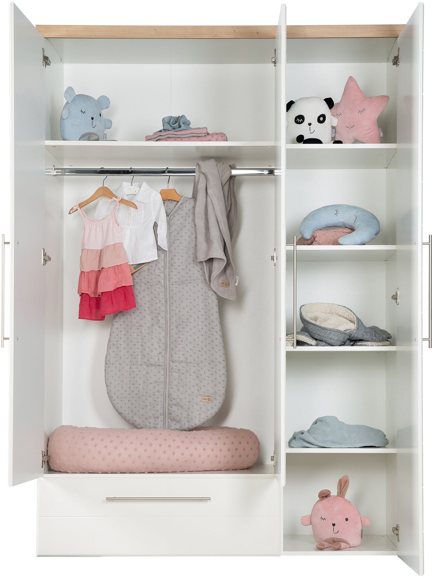roba® Kinderkleiderschrank Nele 3-trg. mit Schublade; Made in Europe