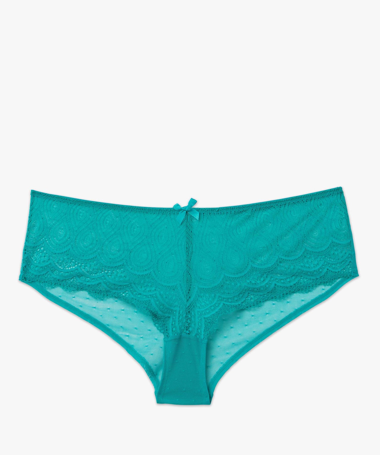 Shorty en dentelle et tulle femme grande taille vert | GEMO