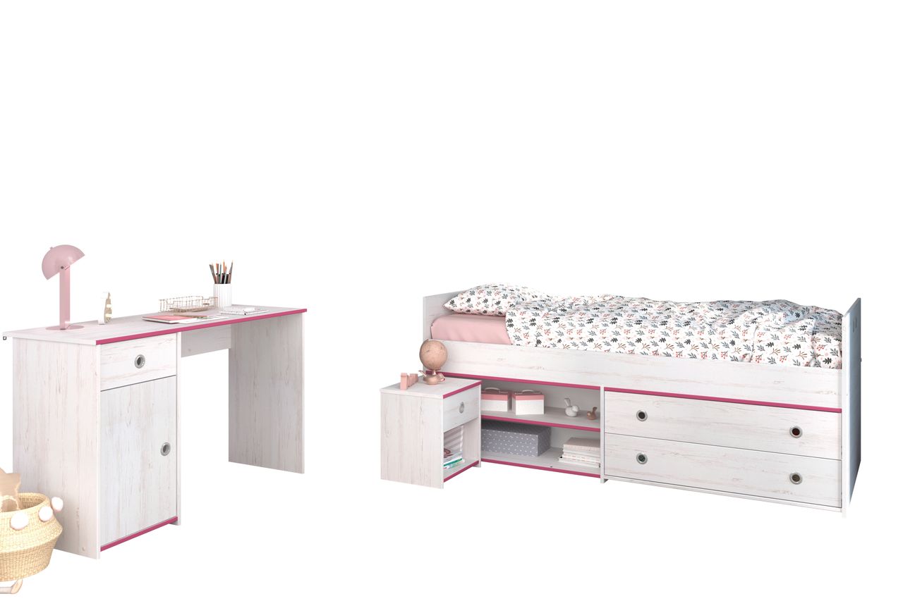 Parisot Kinderzimmer, Smoozy 27, 3-teilig, Kanten drehbar blau oder pink