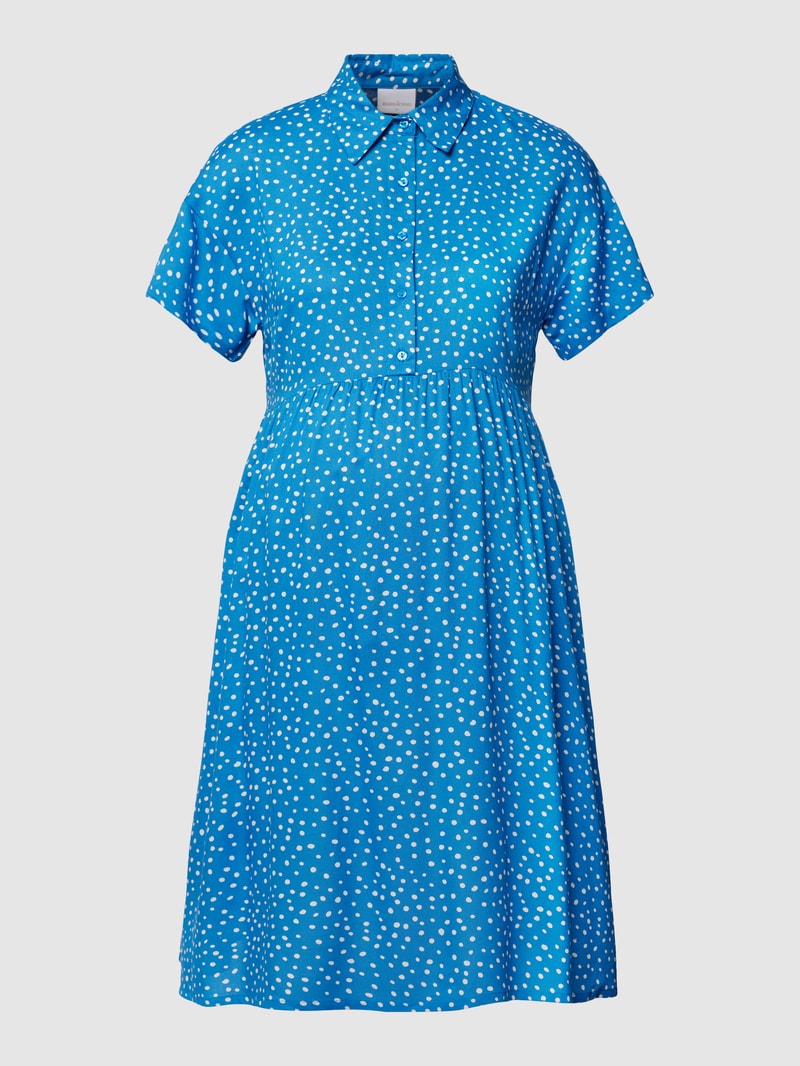Knielanges Umstands-Kleid mit Polka Dots Modell 'mercey lia' in bleu