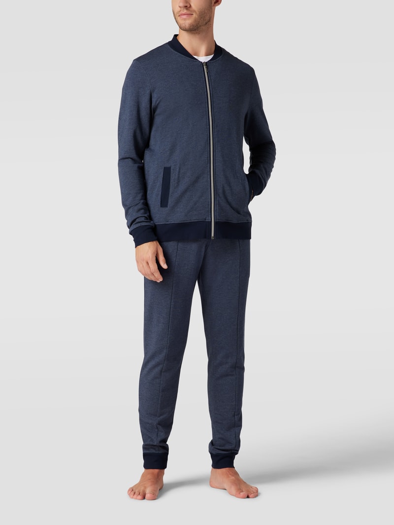 Sweatjacke mit Stehkragen Modell 'Mix + Relax' in jeans