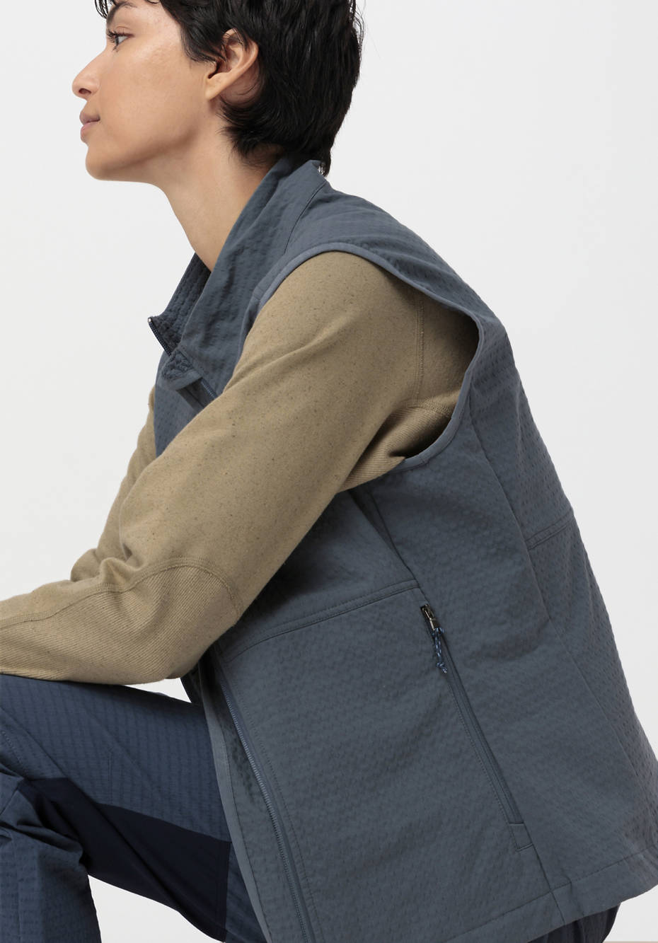 Weste Softshell Grid aus Bio-Baumwolle