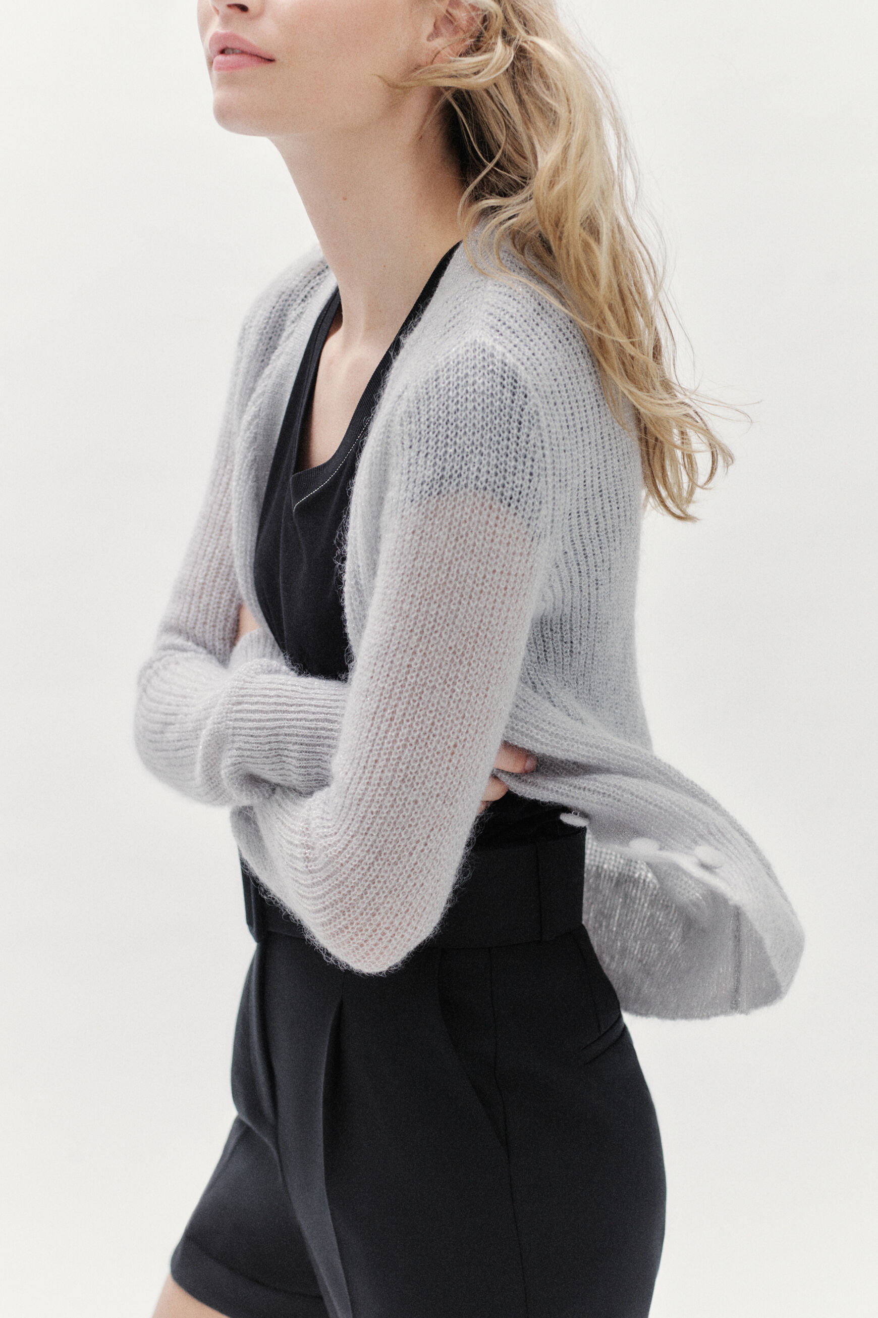 gilet ariane gris clair femme