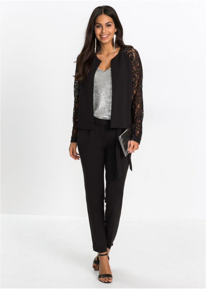 Blazer mit Spitzenärmeln