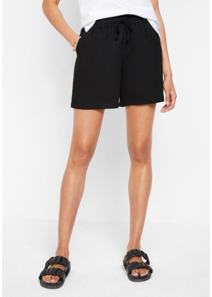 Leinen-Paperbag-Shorts