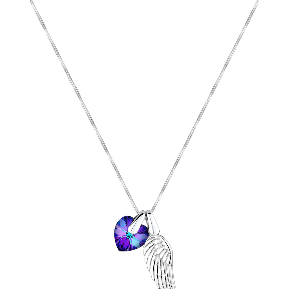 Elli Elli Collier Femme Pendentif Coeur Aile de Précieux Cristal en Argent Sterling 92 collier
