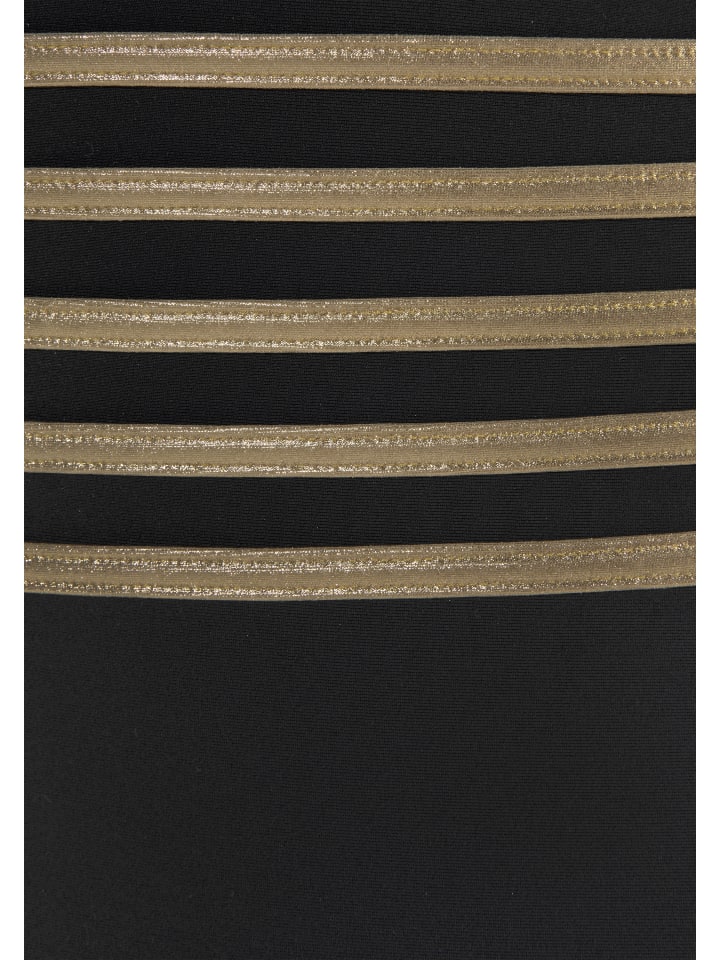 LASCANA Badeanzug in schwarz-goldfarben günstig kaufen