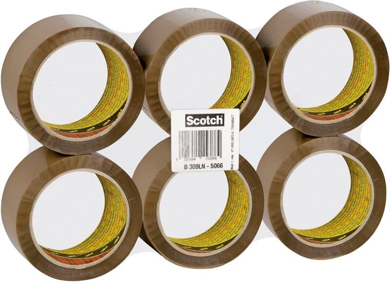 Scotch Verpackungsklebeband 309 50 mm x 66 m Braun Pack mit 6 Rollen