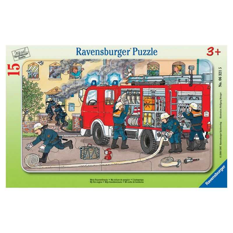 Puzzle cadre Ma voiture de pompier 15 pièces