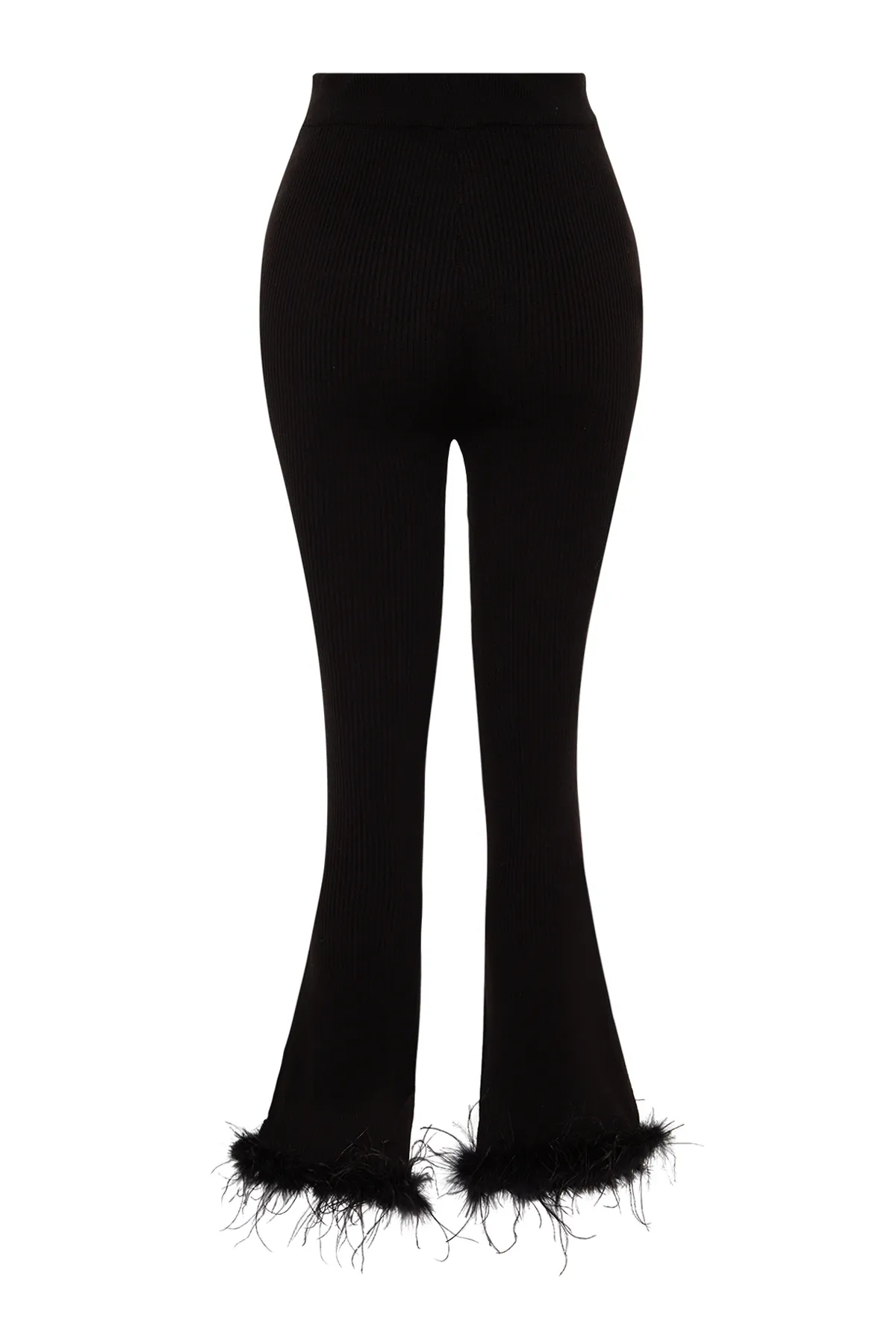 Trendyol Collection  Schwarze, figurbetonte Hose mit gerippten Beinen TWOAW24PL00048