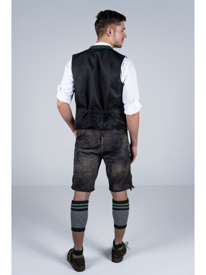 Edelnice Kurze Wildbock Lederhose Alex in dunkelbraun günstig kaufen