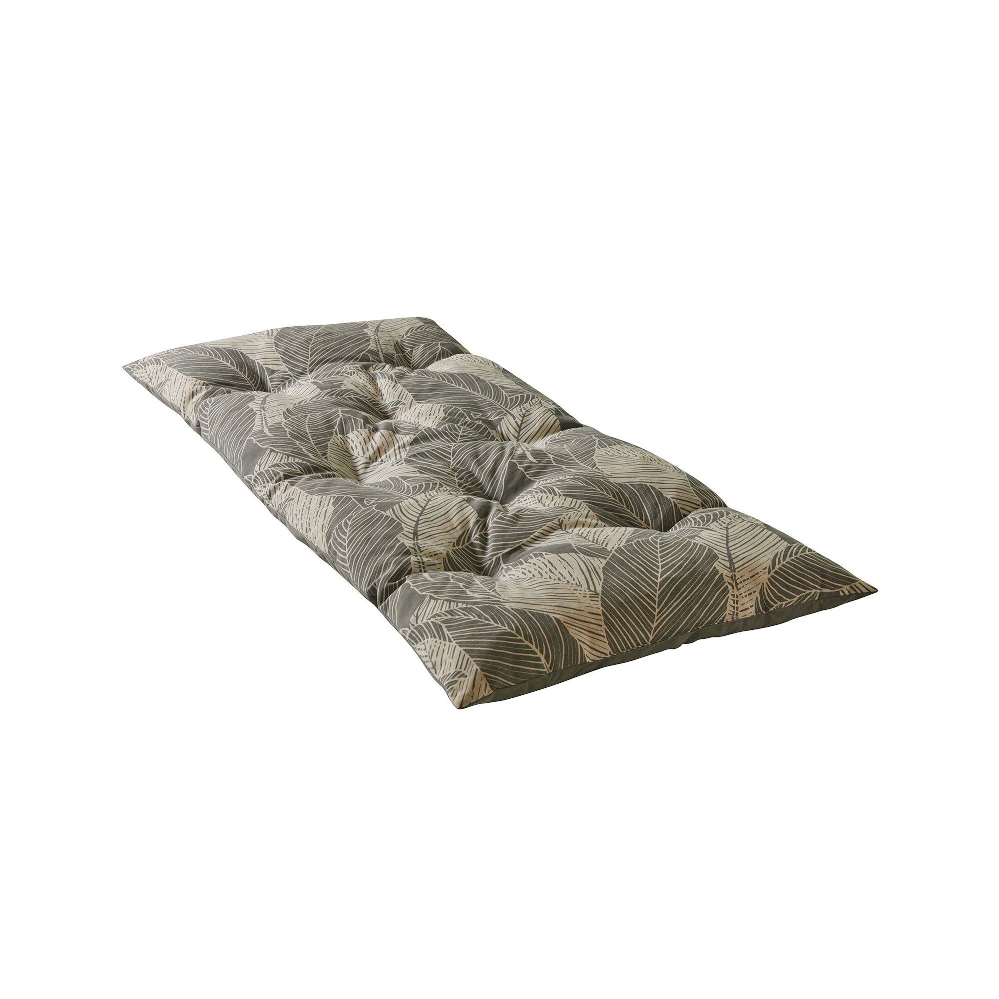 Long coussin déco coton imprimé feuillage