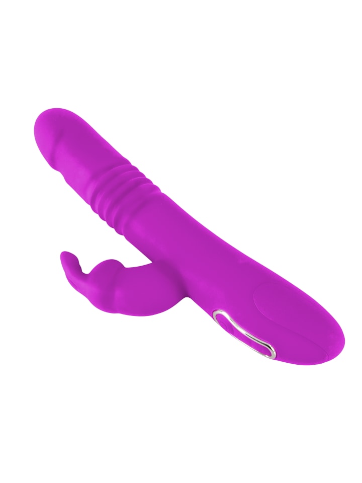 Sweet Smile Vibrator mit Stoßfunktion Thrusting Rabbit in pink günstig kaufen 26 cm
