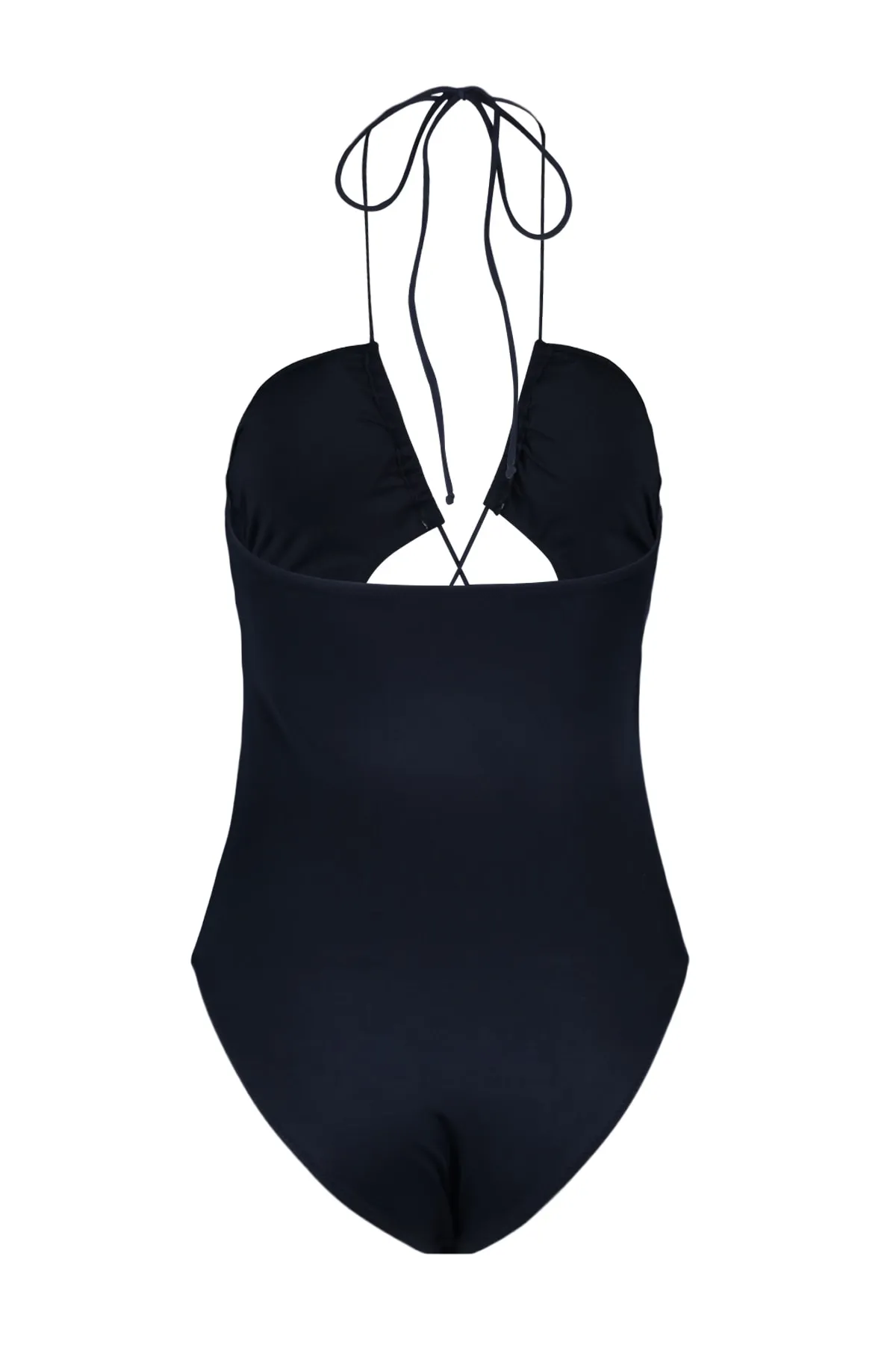 Trendyol Collection  Schwarzer trägerloser Badeanzug mit Cut-Out/Fenster und normalem Beinschnitt TBESS23MA00023