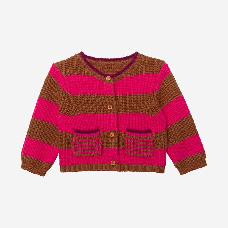 Cardigan bébé fille rose rayé Catimini