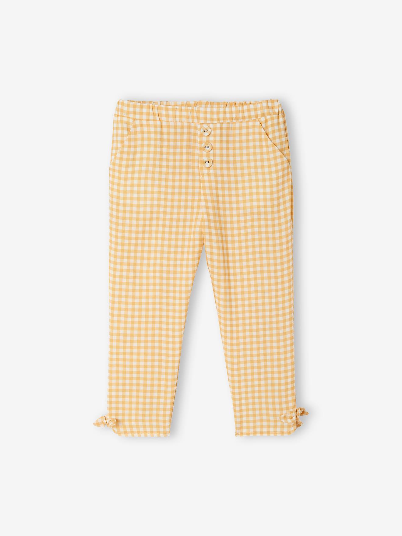 Vertbaudet Mädchen 3/4-Hose aus fließendem Stoff Oeko-Tex - senfgelb