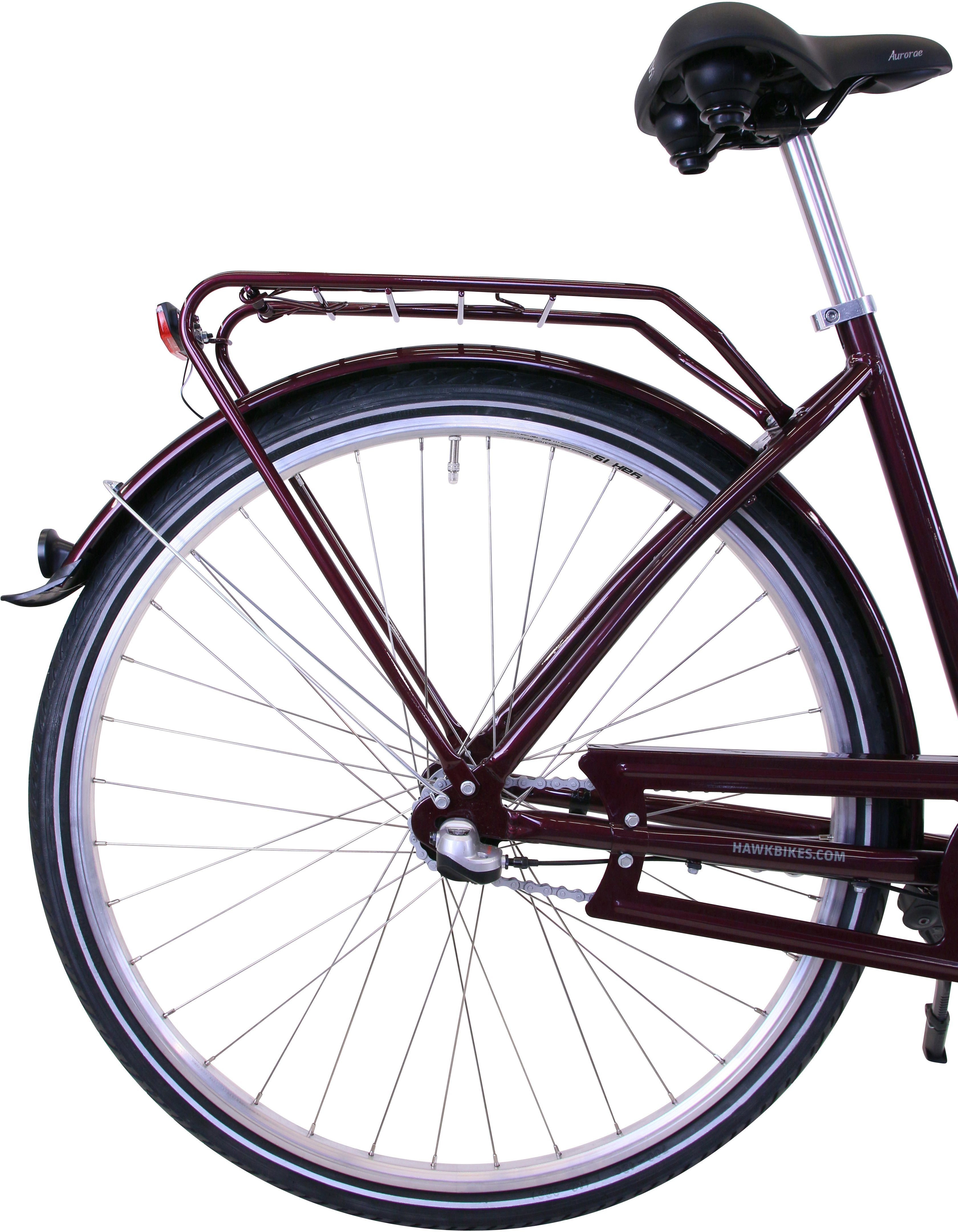 HAWK Bikes Cityrad HAWK City Classic Joy Bordeaux, 3 Gang Shimano Nexus Schaltwerk