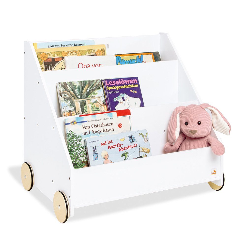 Lomadox Regal RIJEKA-134, Bücherregal Kinderzimmer in weiß edelmatt, B/H/T: 65/57/42 cm