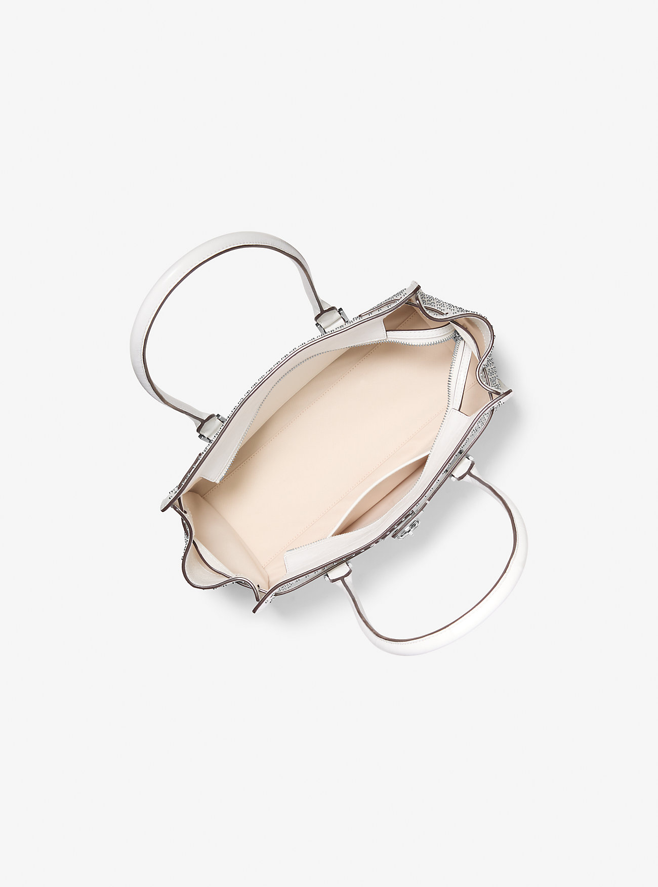 Hamilton Moderne liten skinnveske med maljer – OPTIC WHITE