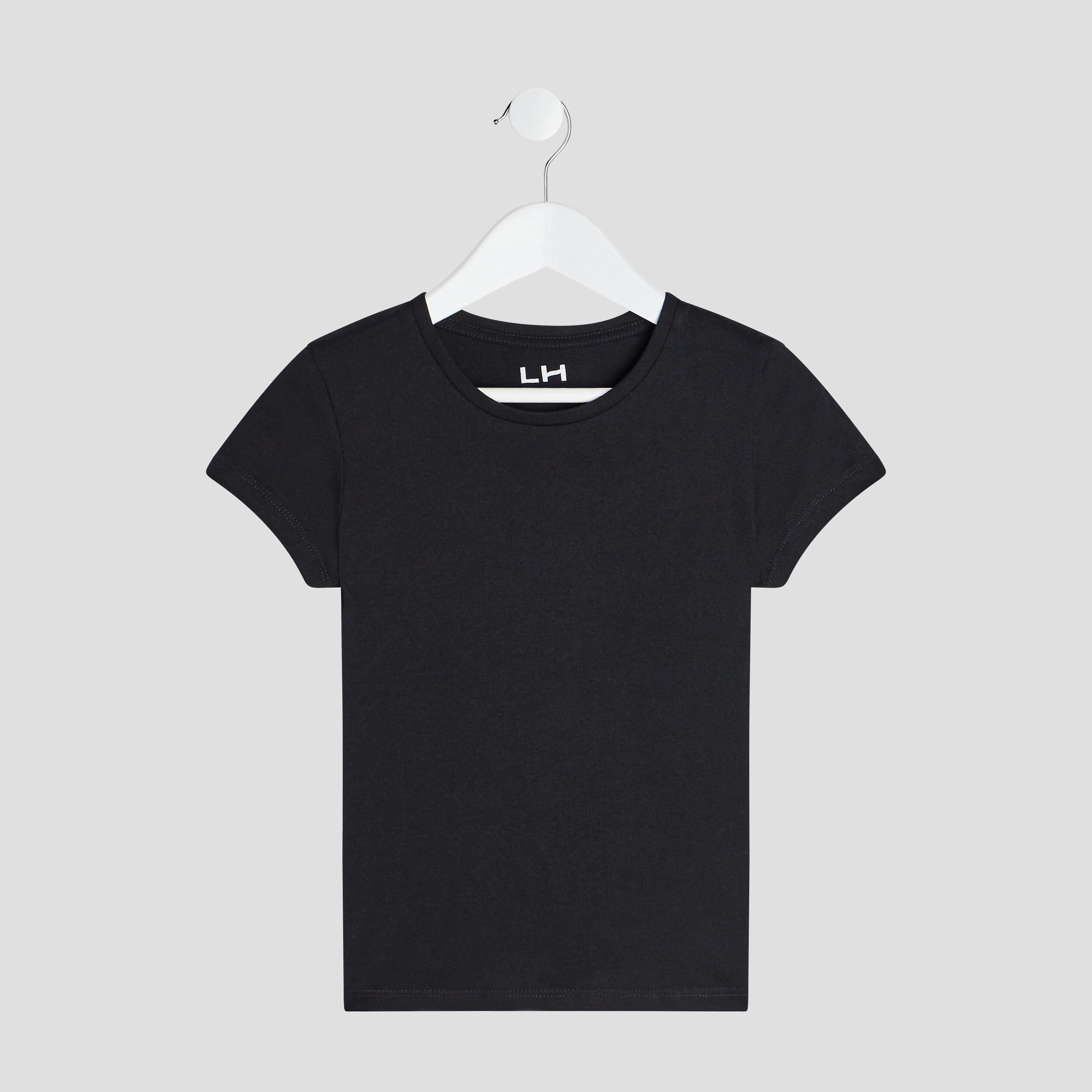T-shirt manches courtes noir fille | La Halle