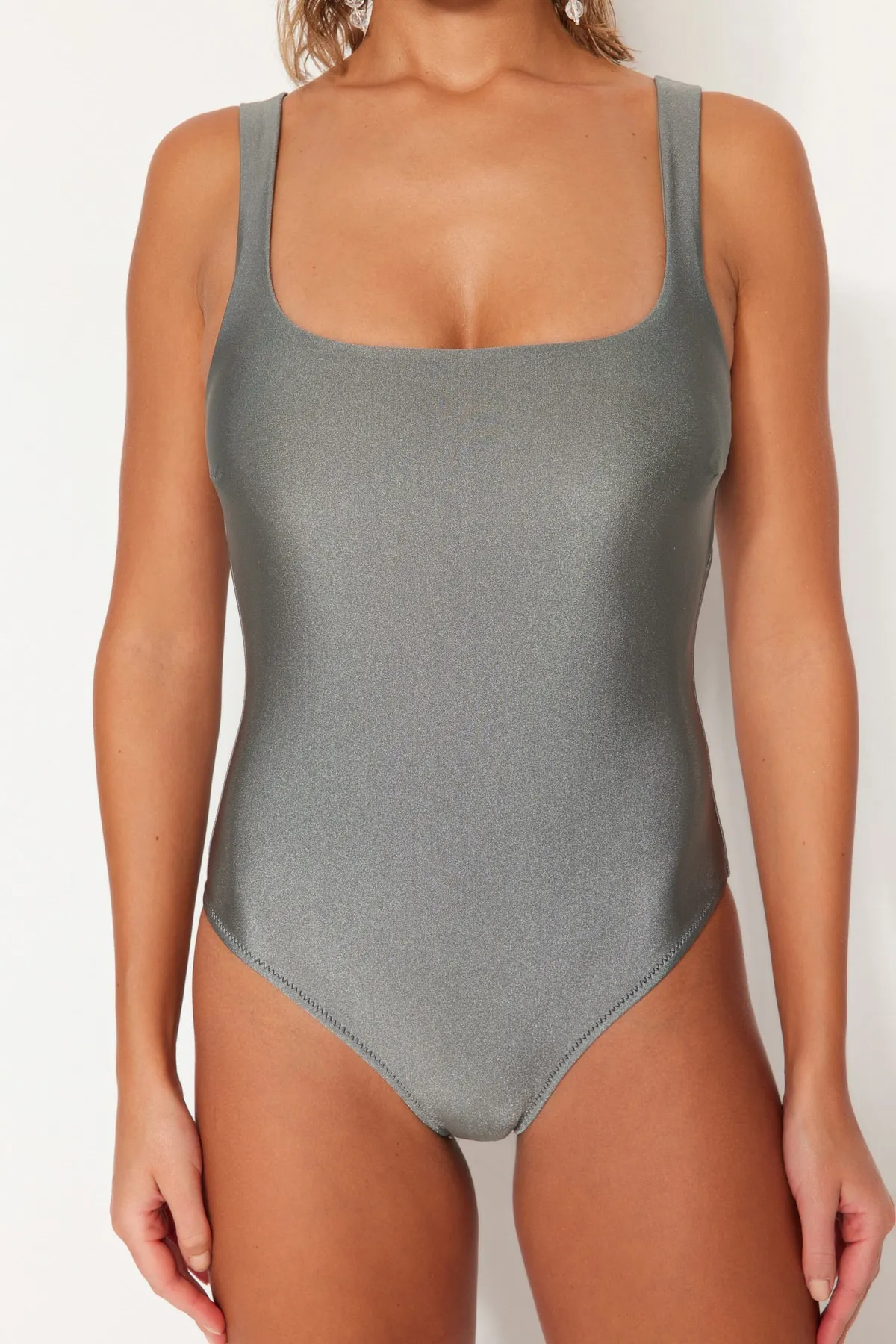 Trendyol Collection  Badeanzug - Grau - Unifarben