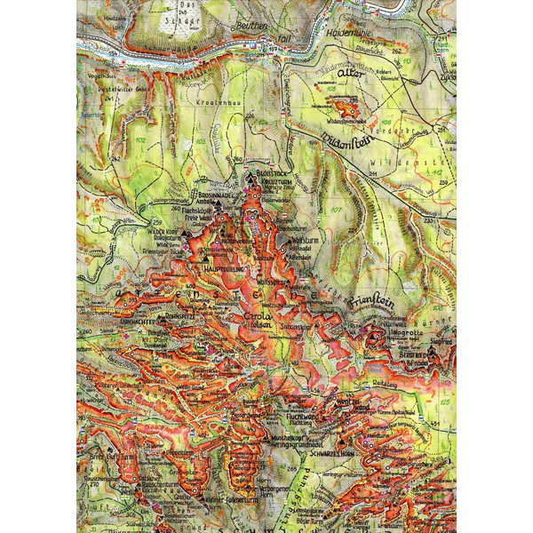 Schrammsteine·Affensteine 1 : 10 000 - Wanderkarte