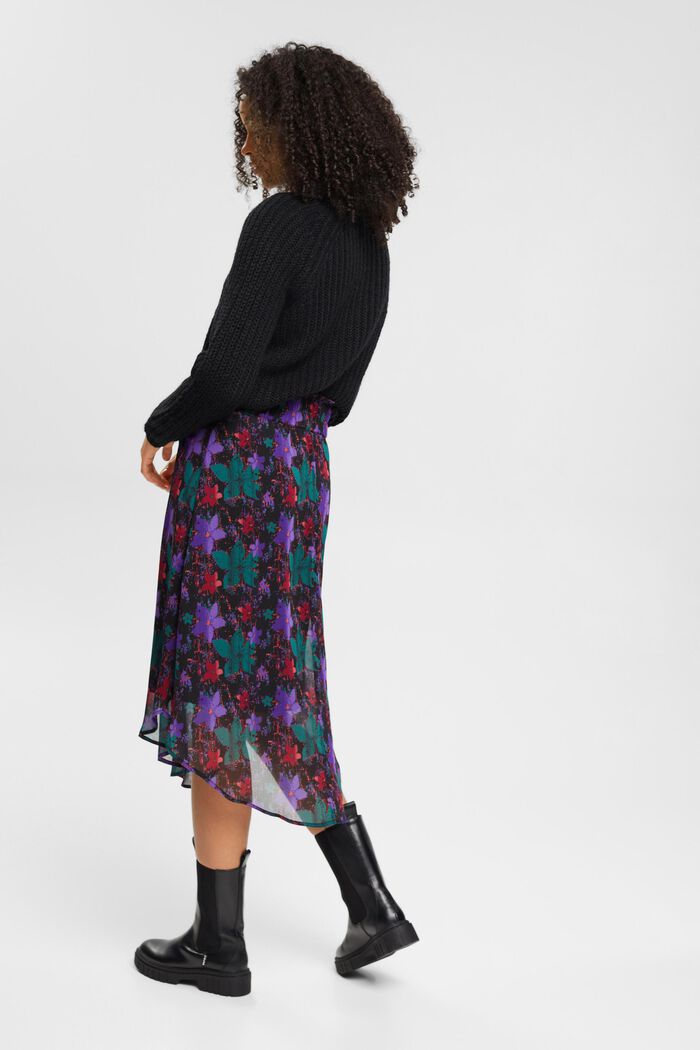 Gemusterter Midirock aus Chiffon