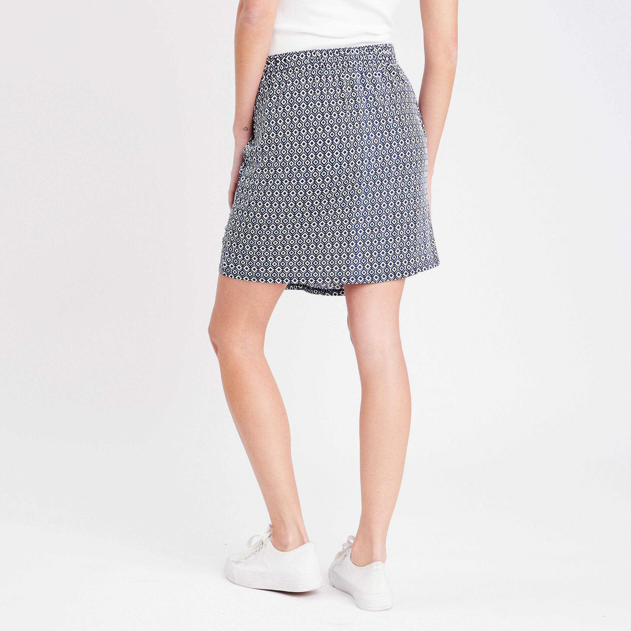 Jupe droite effet drapé bleu clair femme | Cache Cache