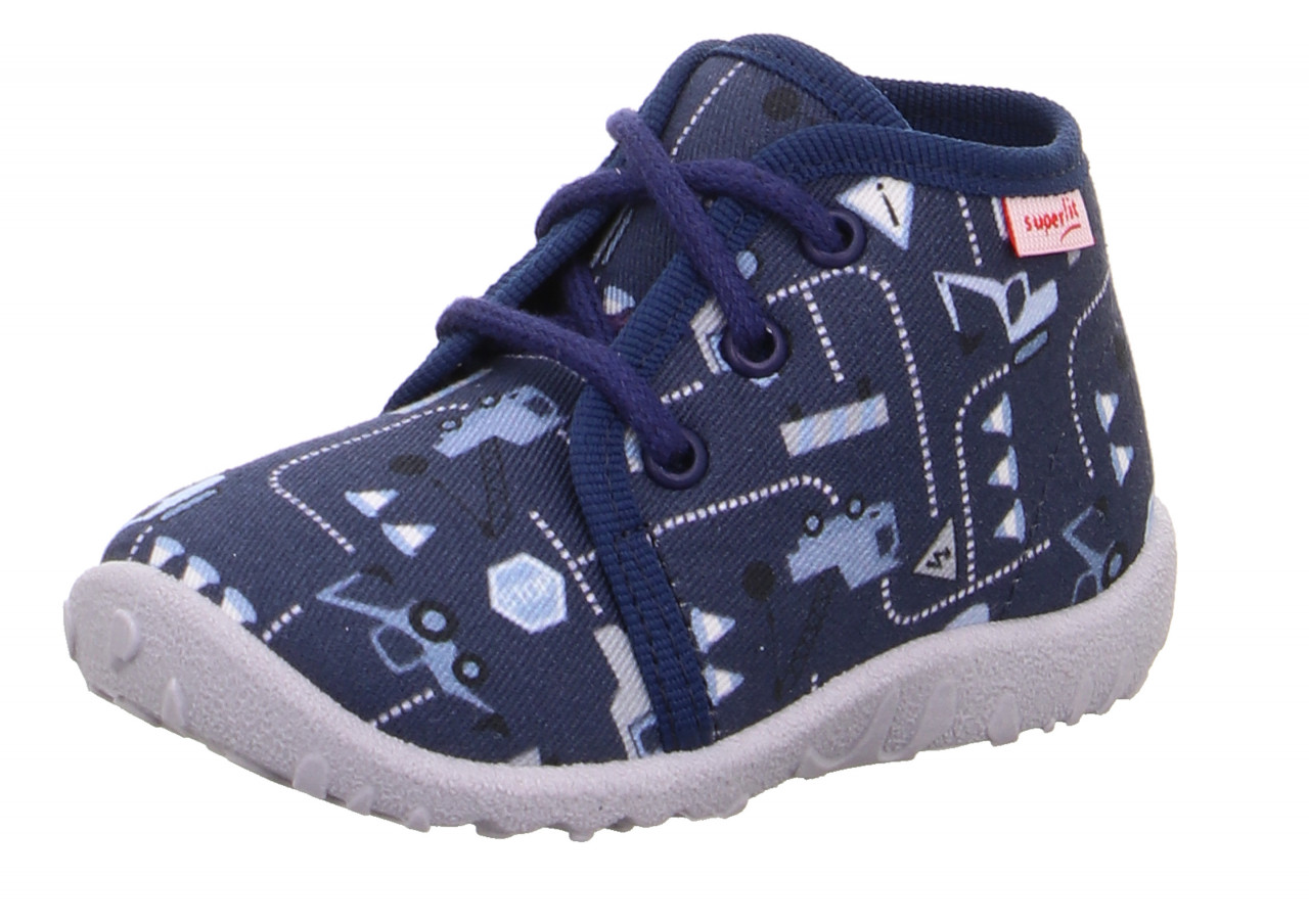 SPOTTY - Blau/WeissHausschuh mit Schnürung